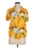 Forever 21 100% Rayon Tropical Yellow Short Sleeve Blouse Size M - photo 1