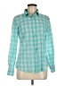 J.Crew 100% Cotton Checkered-gingham Teal Long Sleeve Button-Down Shirt Size 6 - photo 1