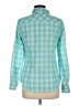 J.Crew 100% Cotton Checkered-gingham Teal Long Sleeve Button-Down Shirt Size 6 - photo 2