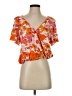MELLODAY Orange Short Sleeve Blouse Size S - photo 1