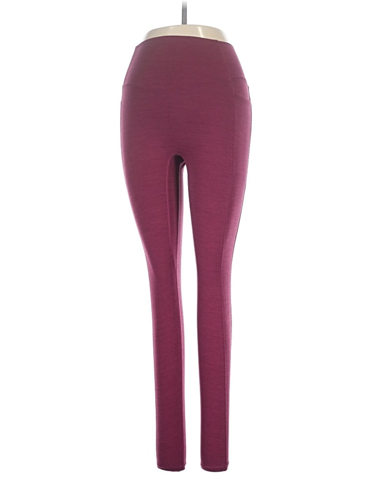 Pre-owned Vitality Yoga Pants In Burgundy