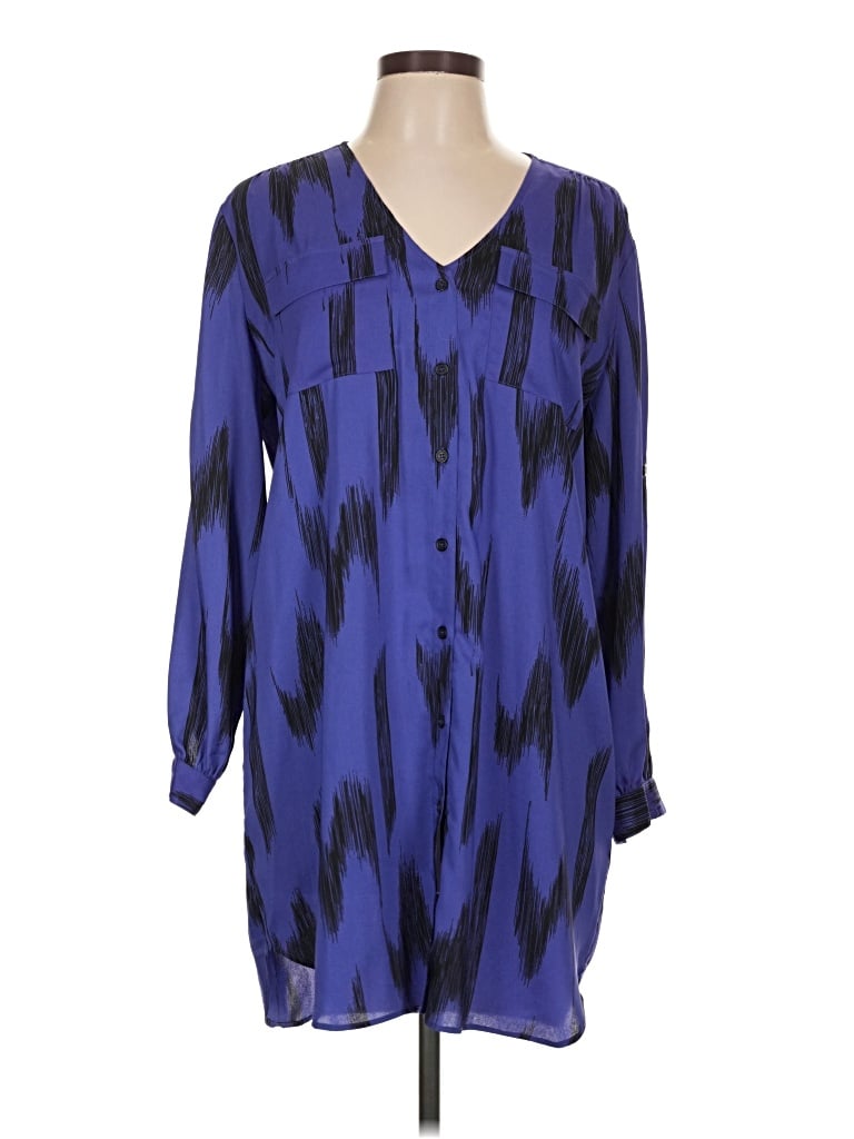 Pre-owned Assorted Brands 3/4 Sleeve Blouse In Blue