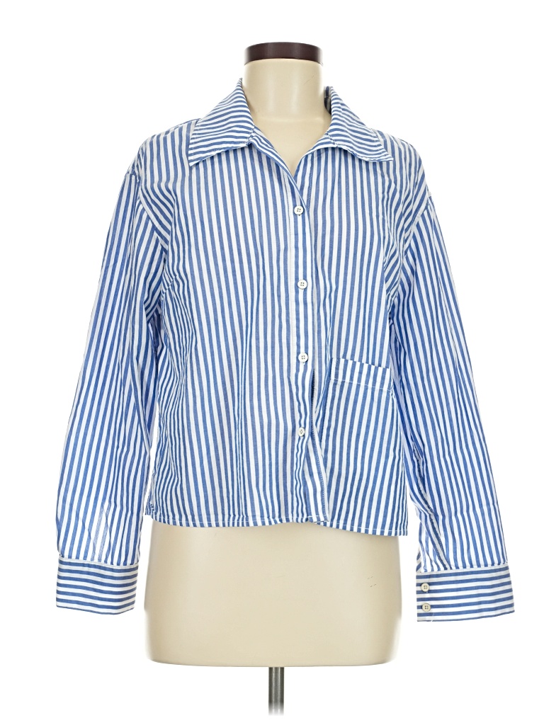 Pre-owned Cabi Long Sleeve Blouse In Blue