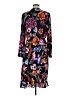 J.Crew 100% Polyester Print Black Casual Dress Size 8 - photo 2