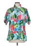 Assorted Brands Tropical Green Short Sleeve Blouse Size M - photo 1