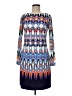 Vince Camuto Print Blue Casual Dress Size 8 - photo 1