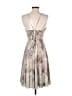 Alberto Makali 100% Polyester Paisley Silver Gray Cocktail Dress Size 4 - photo 2