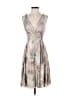 Alberto Makali 100% Polyester Paisley Silver Gray Cocktail Dress Size 4 - photo 1