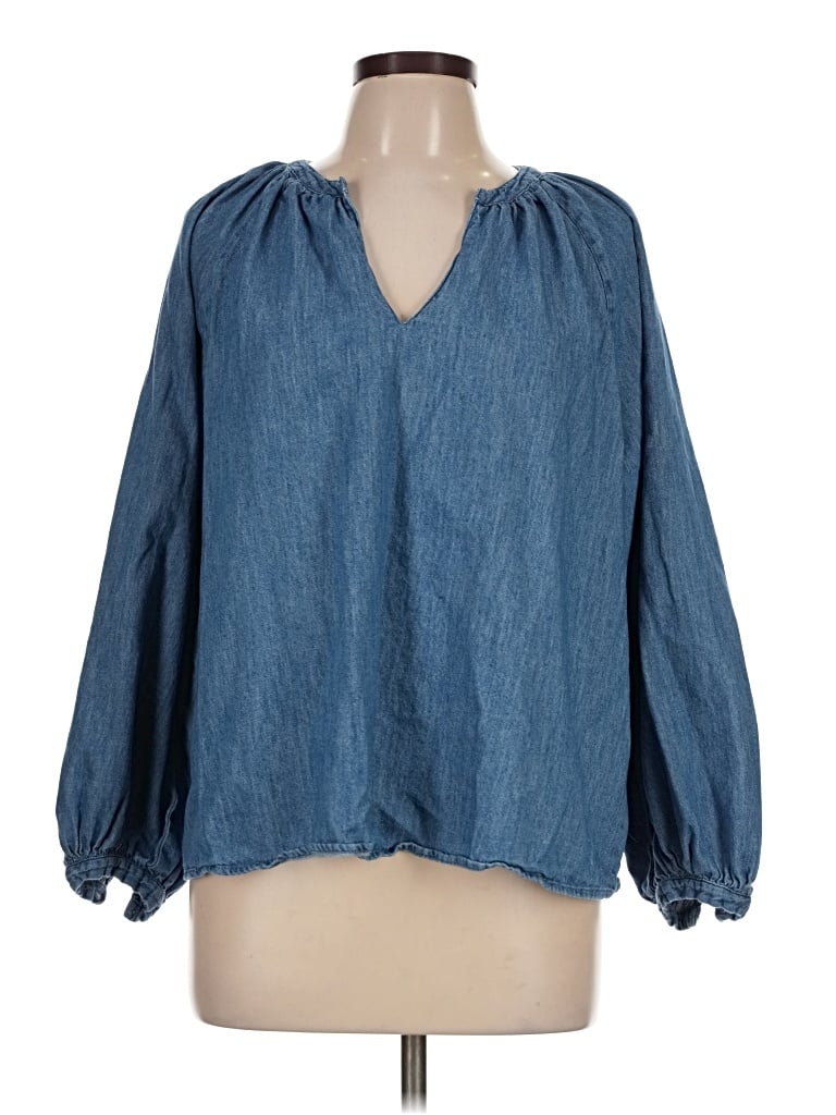 Pre-owned Old Navy 3/4 Sleeve Blouse In Blue