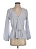 J.Crew 100% Polyester Gray 3/4 Sleeve Blouse Size 4 - photo 1