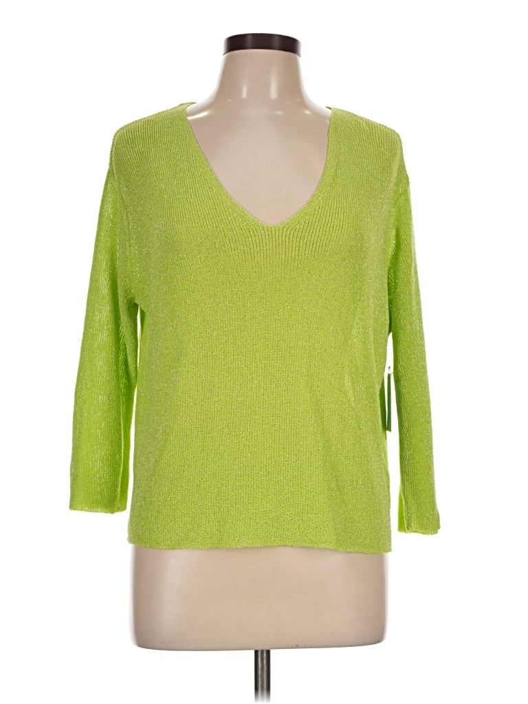 Pre-owned Cece 3/4 Sleeve Top Green V-neck Tops