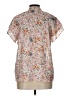 Unbranded 100% Polyester Floral Pink Short Sleeve Blouse Size L - photo 2