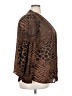 MICHAEL Michael Kors Animal Print Brown Long Sleeve Blouse Size 2X - photo 4