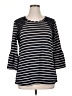 NY Collection Stripes Black 3/4 Sleeve Top Size 1X - photo 1