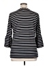 NY Collection Stripes Black 3/4 Sleeve Top Size 1X - photo 2