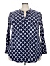 Anne Klein Blue Long Sleeve Blouse Size 2X - photo 1