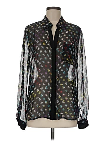 Diane von Furstenberg Long Sleeve Silk Top (view 1)