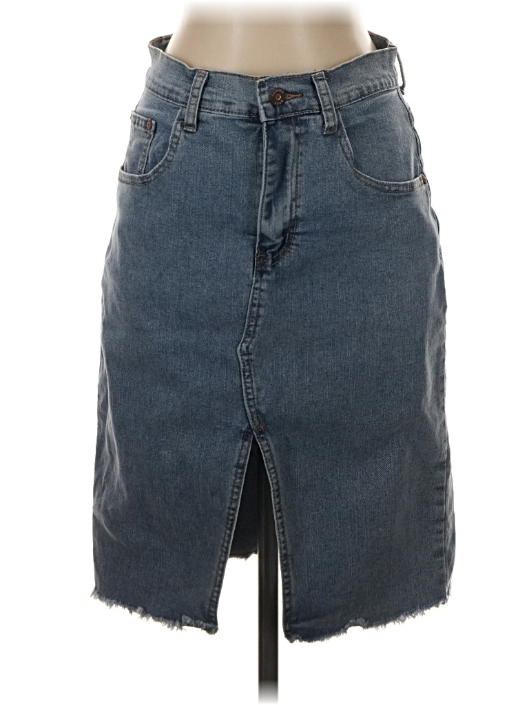 Pre-owned Happily Grey Denim Skirt In Blue