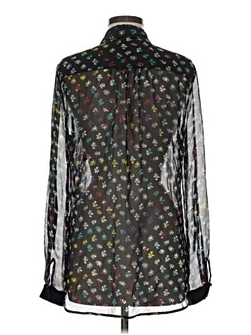 Diane von Furstenberg Long Sleeve Silk Top (view 2)