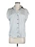 Maison d' Amelie Stripes Silver Sleeveless Button-Down Shirt Size M - photo 1