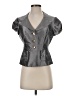 Armani Collezioni 100% Silk Metallic Gray Blouse Size 4 - photo 1