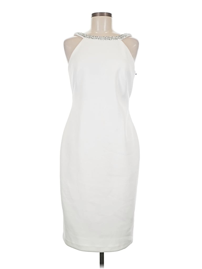 Pre-owned Calvin Klein Cocktail Dress In White