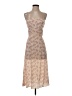 Intermix 100% Silk Floral Tan Cocktail Dress Size 2 - photo 1