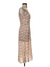 Intermix 100% Silk Floral Tan Cocktail Dress Size 2 - photo 4