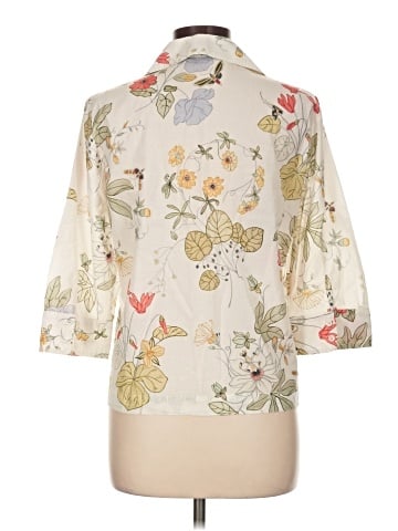 Zara 3/4 Sleeve Button-Down Shirt (view 2)