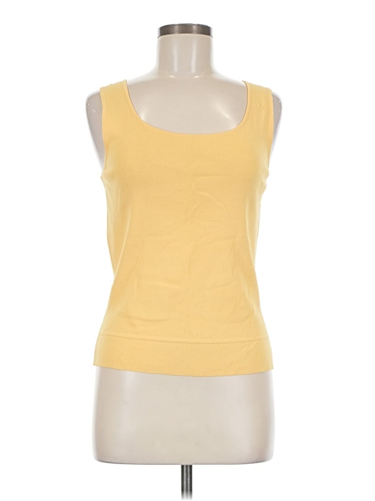 Pre-owned Talbots Sleeveless Top Yellow Scoop Neck Tops