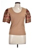 Left Coast by Dolan Graphic Tan Short Sleeve Top Size L - photo 1