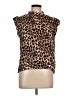 THML 100% Viscose Animal Print Brown Sleeveless Blouse Size L - photo 1