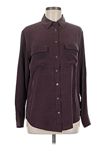 Equipment Long Sleeve Silk Top (view 1)