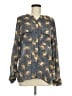 80 Park Floral Gray Long Sleeve Blouse Size L - photo 1