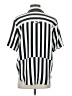 AYR Stripes Black Short Sleeve Silk Top Size S - photo 2