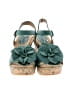 B.O.C 100% Leather Tropical Teal Wedges Size 6 - photo 2