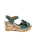 B.O.C 100% Leather Tropical Teal Wedges Size 6 - photo 1
