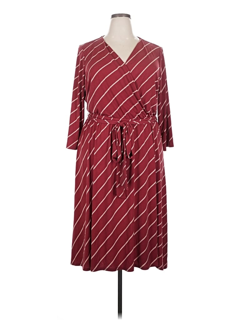 Pre-owned Lane Bryant Casual Dress In Burgundy