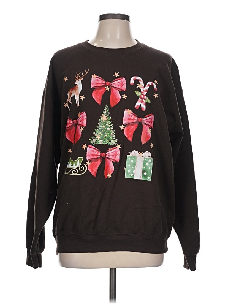 Pre-owned Gildan Sweatshirt In Black