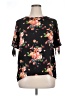 Papermoon 100% Polyester Floral Black Short Sleeve Blouse Size XL - photo 1
