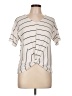 Alya Stripes Ivory Short Sleeve Blouse Size L - photo 1