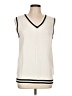 Assorted Brands 100% Cotton Solid Ivory Sweater Vest Size L (estimated) - photo 1