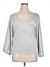 St. John Collection Silver 3/4 Sleeve Blouse Size XL - photo 1