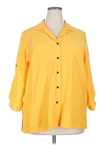 White Stag 3/4 Sleeve Button-Down Shirt (view 1)