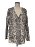Bobeau Animal Print Gray Cardigan Size M - photo 1