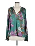 Current Air 100% Polyester Teal Long Sleeve Blouse Size M - photo 1