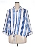 Chico's 100% Polyester Stripes Blue 3/4 Sleeve Blouse Size XL (3) - photo 1