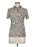Bogner Animal Print Silver Short Sleeve Top Size M - photo 1