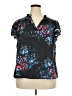 Shein Curve Floral Black Short Sleeve Blouse Size 2X - photo 1