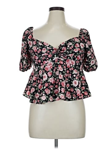 Shein Curve Short Sleeve Blouse (view 1)